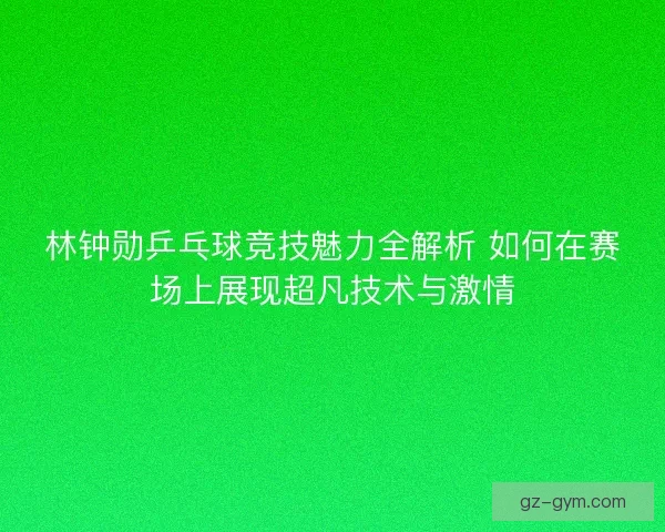 林钟勋乒乓球竞技魅力全解析 如何在赛场上展现超凡技术与激情 林钟勋乒乓球竞技魅力全解析 如何在赛场上展现超凡技术与激情